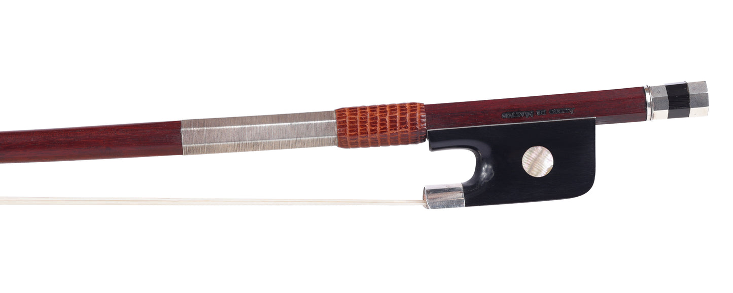 ALYSIO De MATTOS cello bow, Pernambuco / Horn / Silver, (round heel), Rio / Paris, BRAZIL, 82.6g