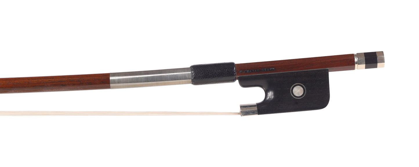 C. CHAGAS  - BRASIL, round Ipe cello bow, Arcos Brasil, nickel-mounted, BRAZIL, 81.8 grams