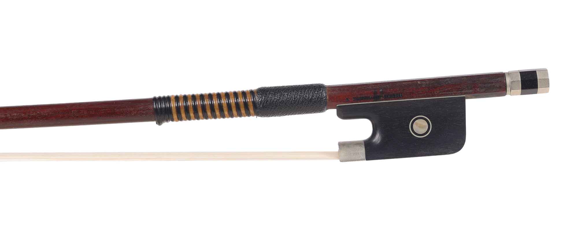 D. CARVALHO - BRASIL nickel cello bow, round Pernambuco stick