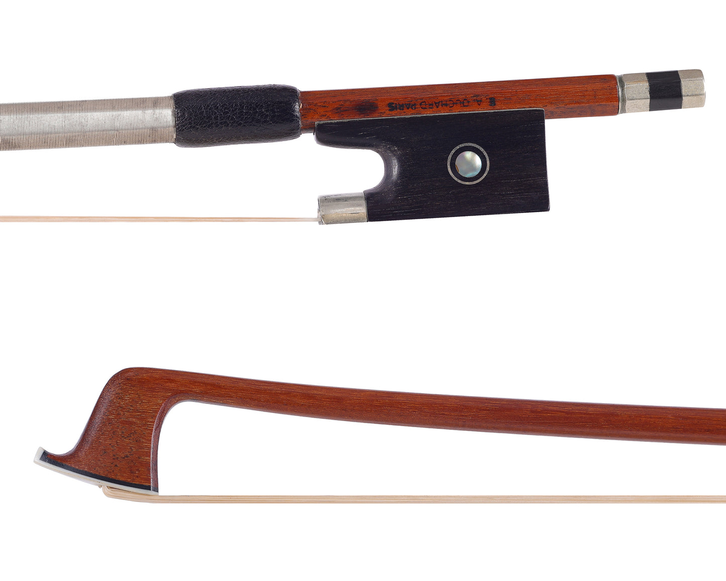 E.A. OUCHARD branded Pernambuco violin bow, nickel, 60.1 g. GERMANY | Metzler Violins