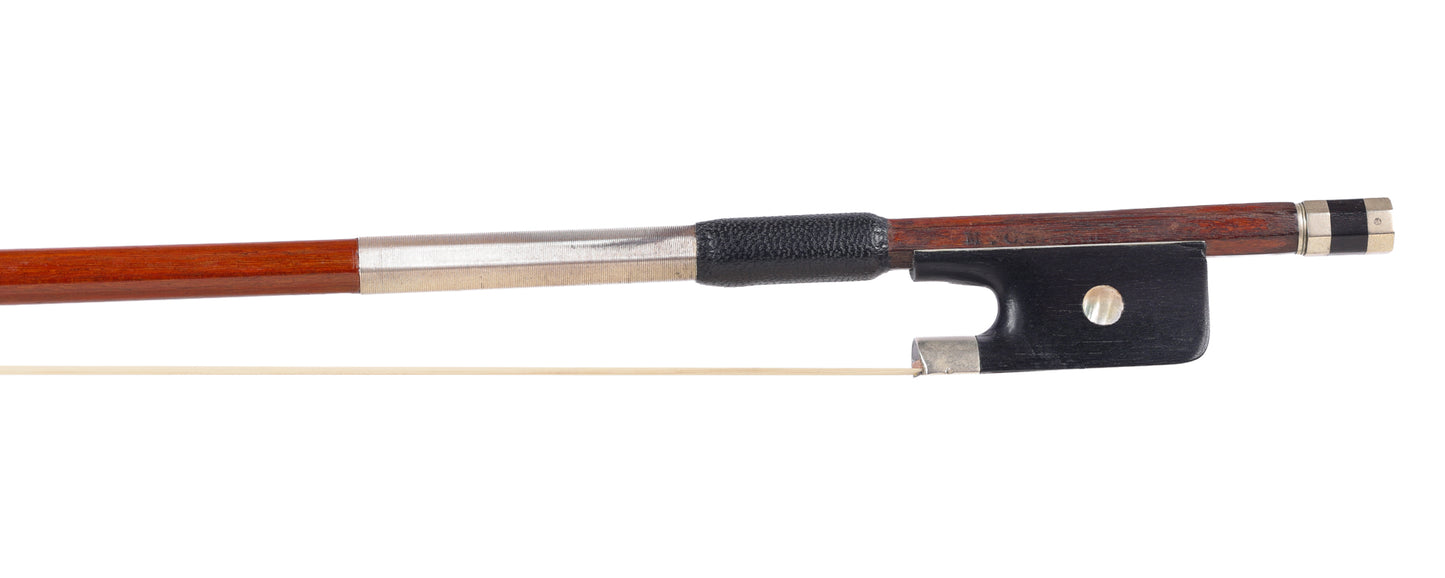 "M. GERARD" nickel violin bow by J. Thibouville-Lamy, Mirecourt, JF Raffin certificate, 59.6 g. | Metzler Violins