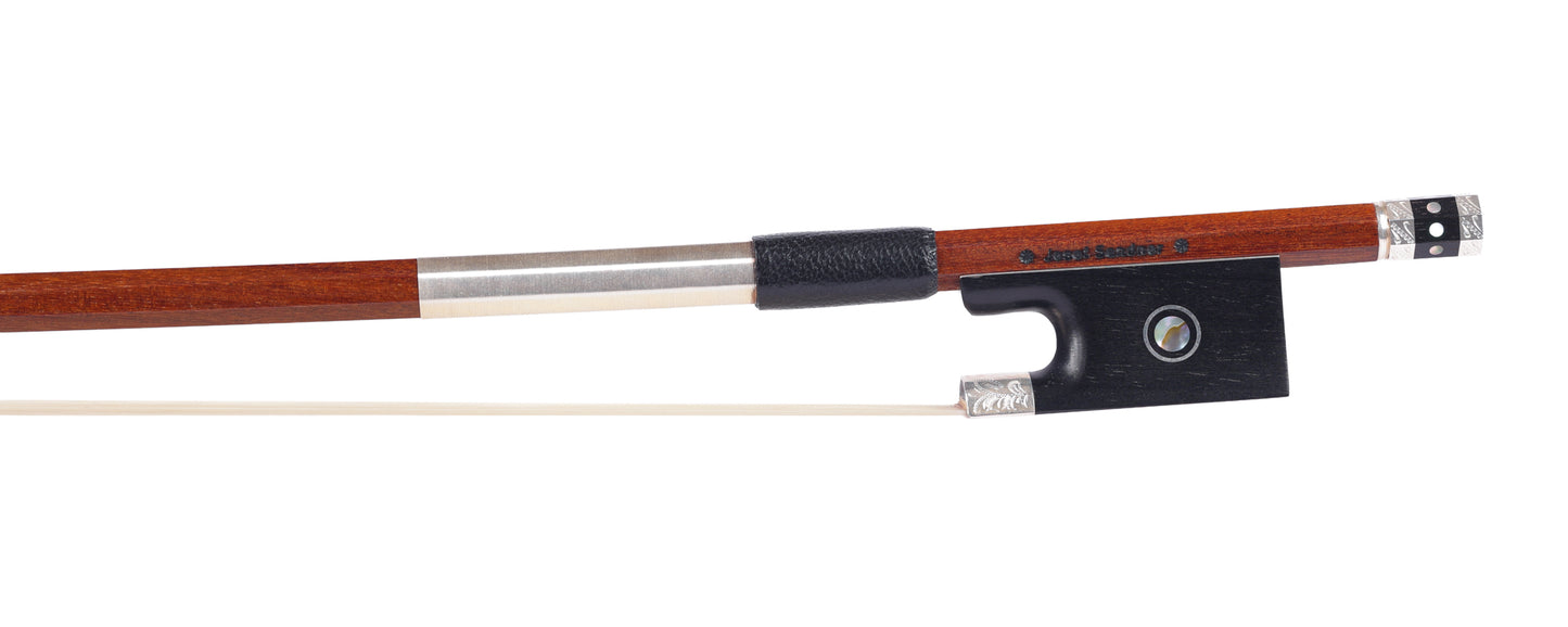 *Josef Sandner * engraved silver violin bow, octagonal Pernambuco stick, GERMANY, 61.7g | Metzler Violins