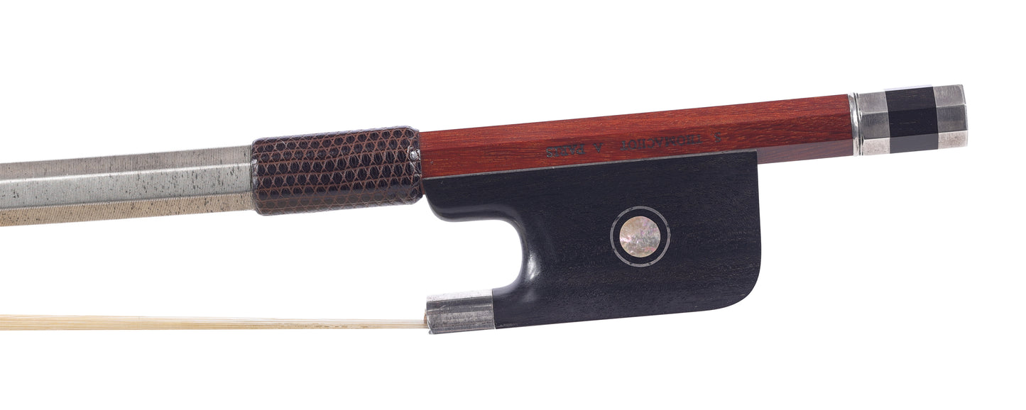 Stephane Thomachot silver bow quartet, ca 1975 (2 violin bows, viola bow, & cello bow)  | Metzler violins