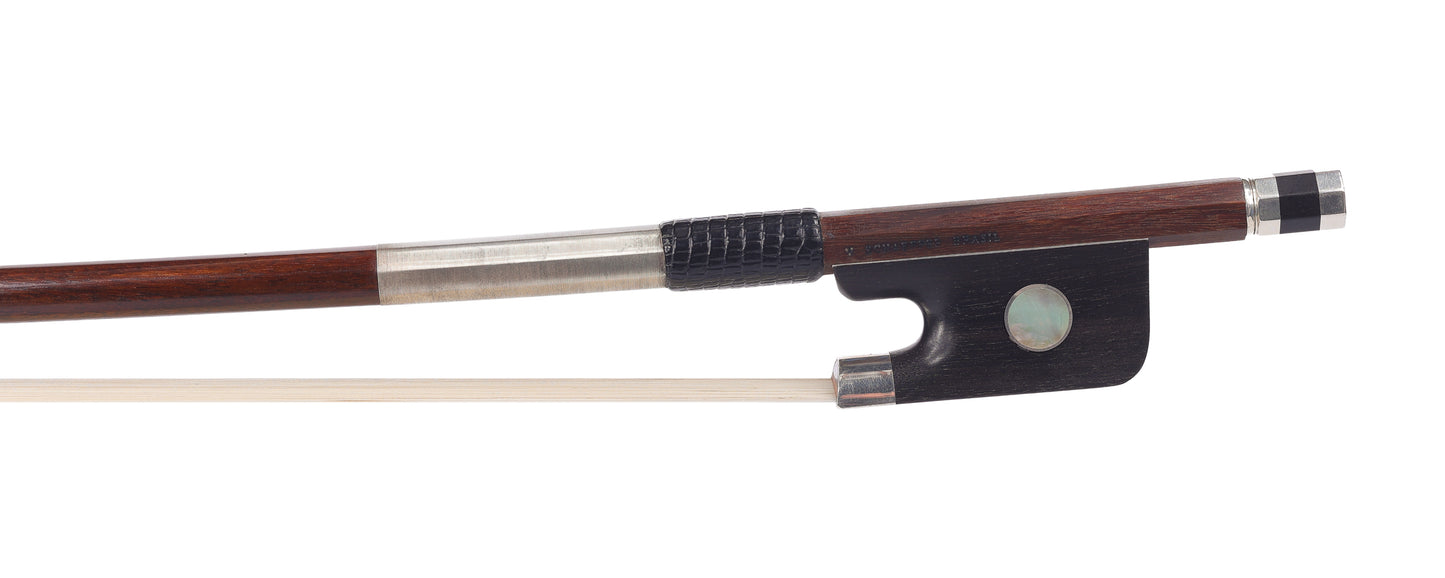 T. PAMPOLIN  - BRASIL, PECCATTE copy, round Ipe cello bow, Arcos Brasil, silver-mounted, BRAZIL, 83.2 grams