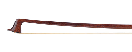 THOS GRAY (LONDON) silver-mounted round Pernambuco violin bow, 61.4 g.