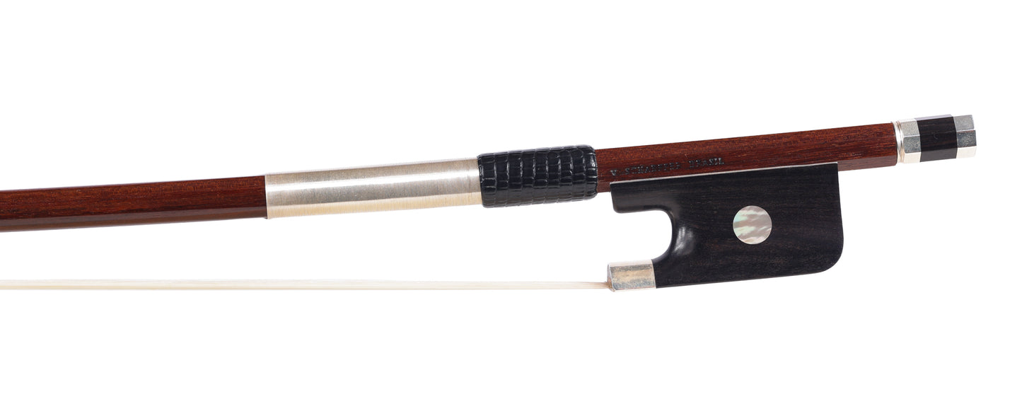 V. SCHAEFFER cello bow, Peccatte copy, silver/ebony/Ipe, BRASIL, 81.1g | Metzler Violins