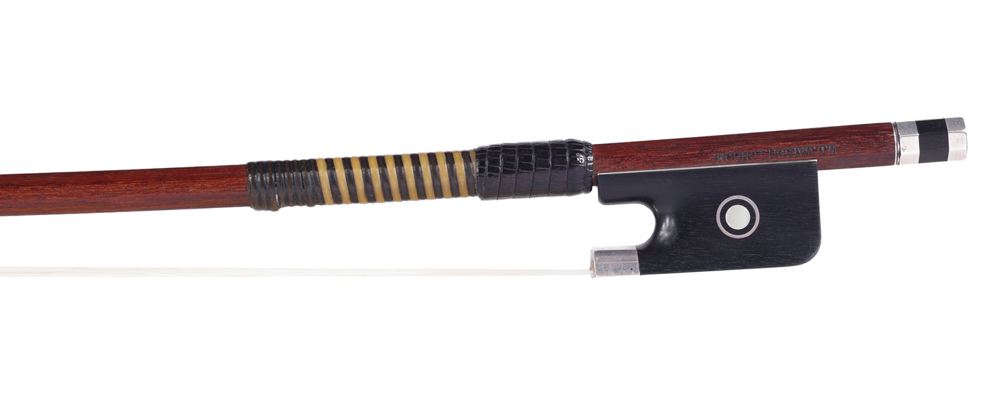 W.D. WATSON LONDON silver cello bow, 71.5 grams, ENGLAND