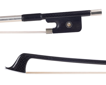 Black Carbon Fiber Weave (braided) 4/4 cello bow, with ebony frog