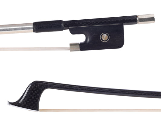 Black Carbon Fiber Weave (braided) 4/4 cello bow, with ebony frog