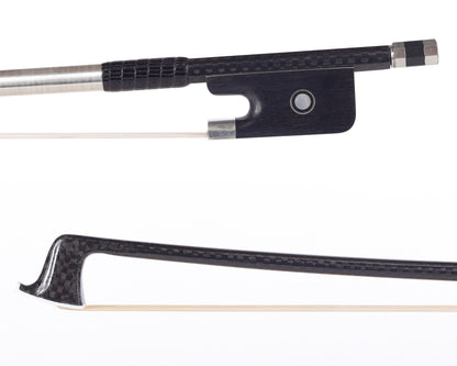 Black Carbon Fiber Weave (braided) 4/4 viola bow, with ebony frog