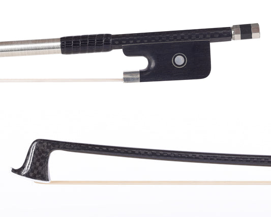 Black Carbon Fiber Weave (braided) 4/4 viola bow, with ebony frog