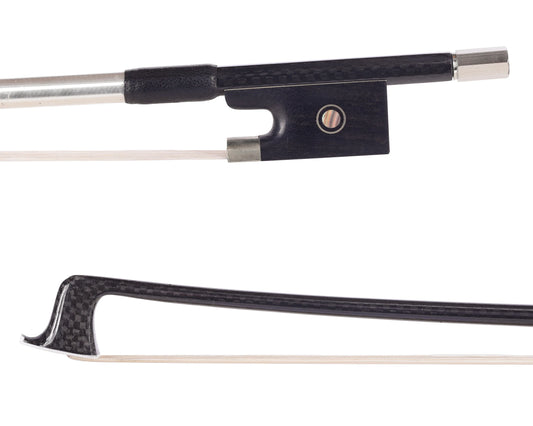 Black Carbon Fiber Weave (braided) 1/2 violin bow, with ebony frog | Metzler Violins