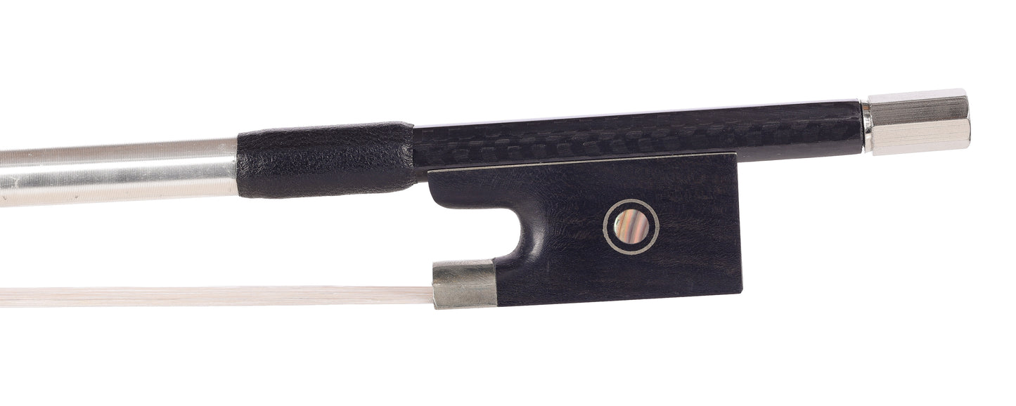 Carbon Fiber Weave (braided) 4/4 violin bow, with ebony frog