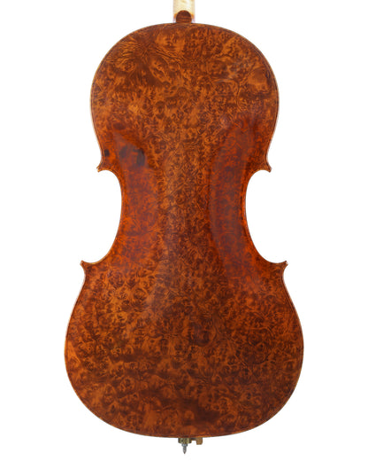 Birdseye maple cello with spectacular wood | Metzler Violins