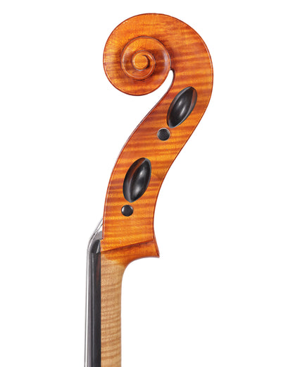 Carlos Funes Vitanza cello, 2008, San Francisco, highly figured poplar | Metzler Violins