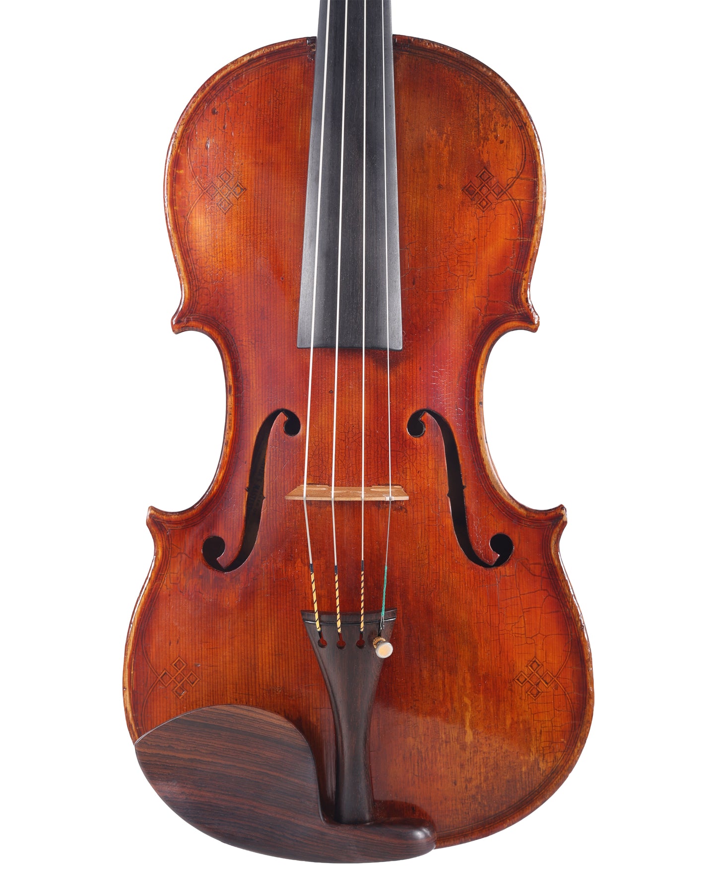 Neuner & Hornsteiner 15" decorated viola with Herman Weaver repair label, ca. 1890 | Metzler Violins