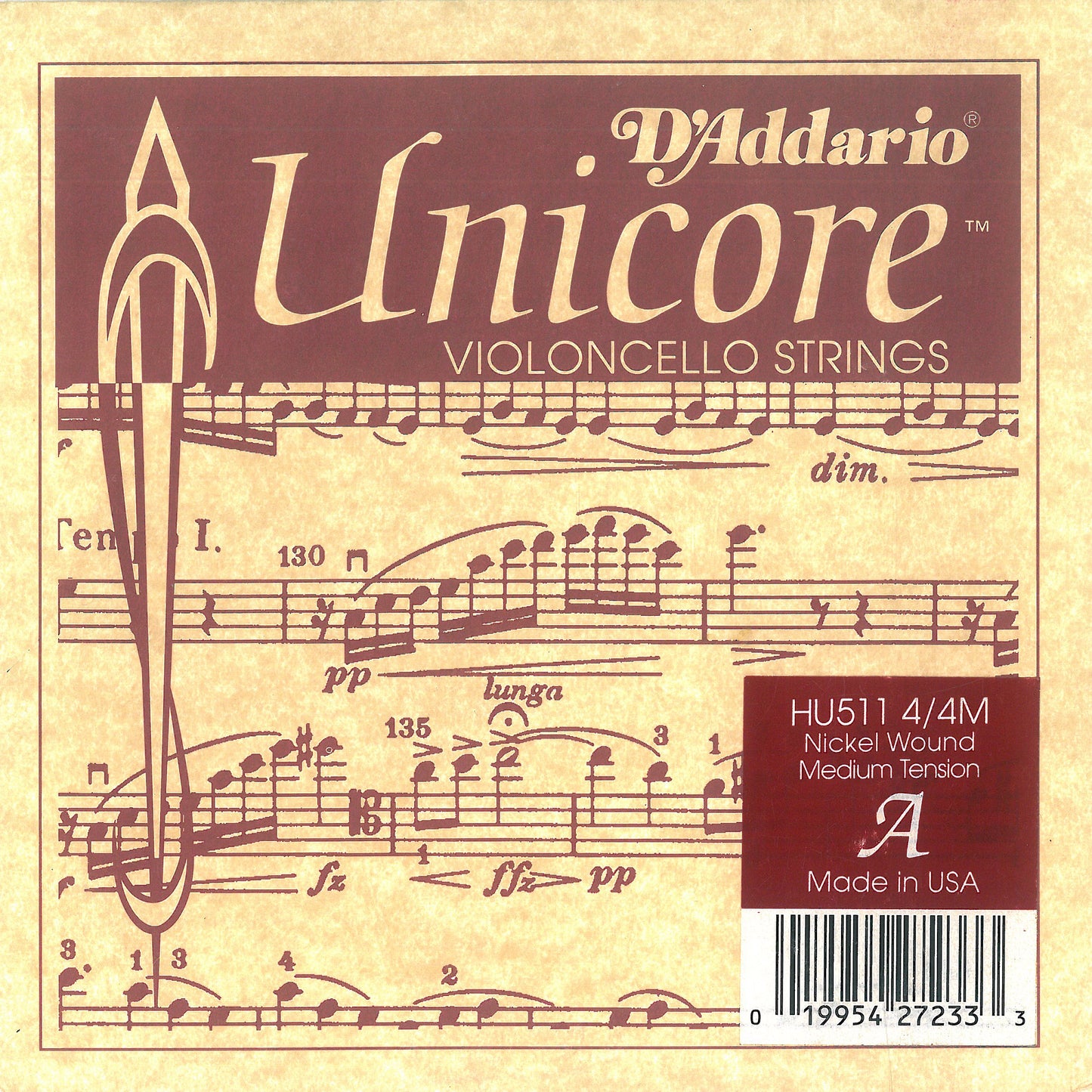 UNICORE by D'Addario, discontinued cello string,