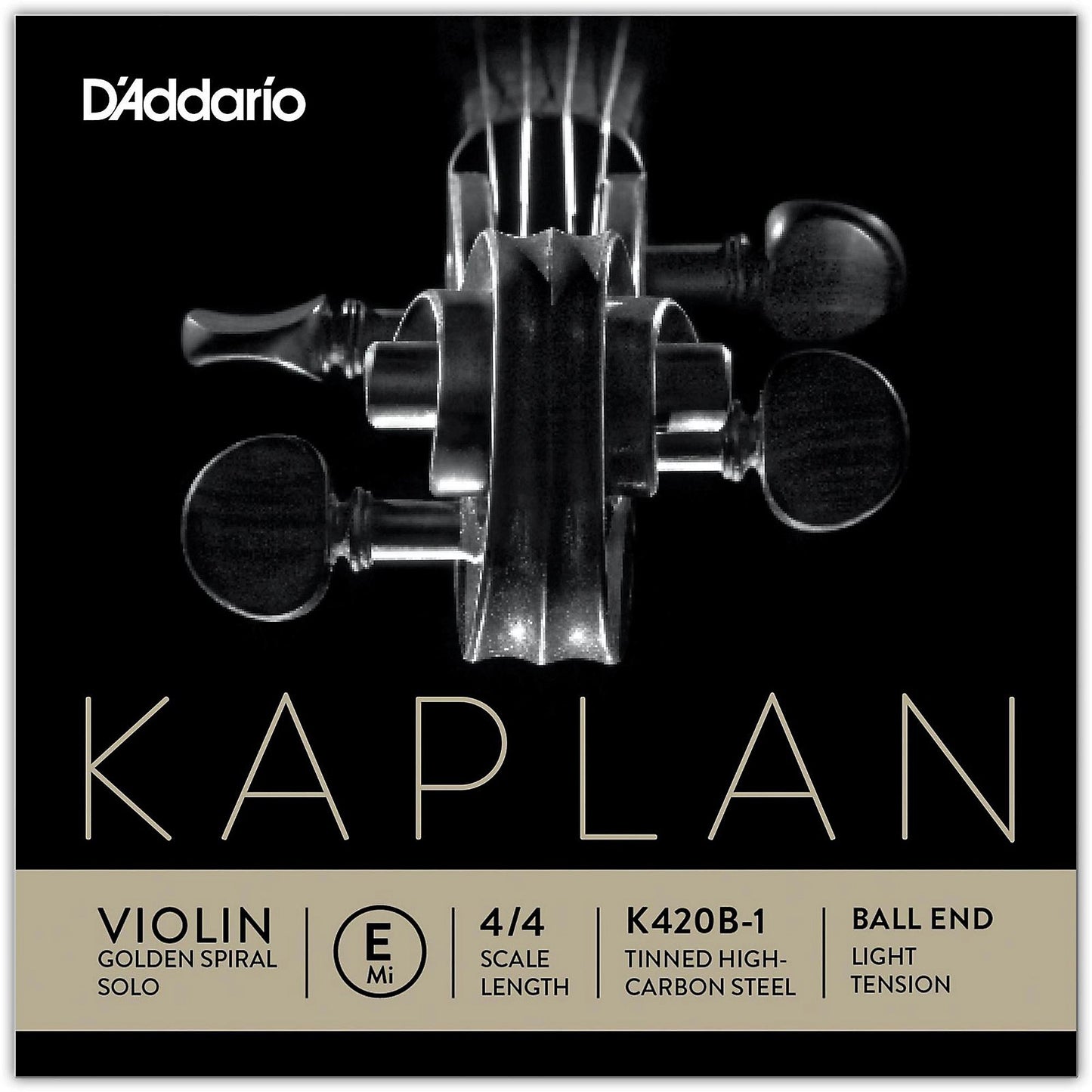 Golden Spiral Solo violin E string, medium, loop-end, by Kaplan