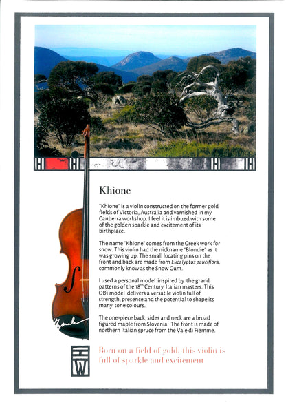 Hugh Withycombe "Khione" violin, Canberra, Australia, 2024 | Metzler Violins