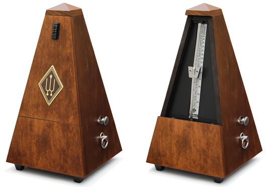 Wittner Maelzel wood pyramid metronome with bell, matte  Walnut Finish