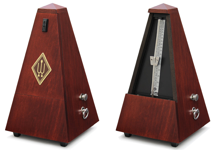 Wittner Maelzel wood pyramid metronome with bell, matte  Mahogany Finish
