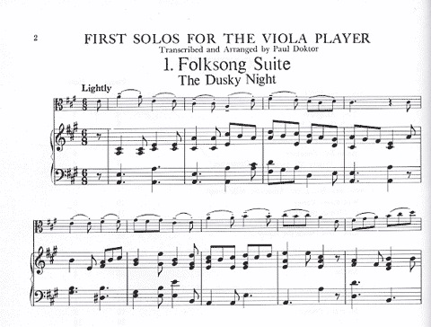 Doktor, Paul: First Solos for the Viola Player (viola & piano)