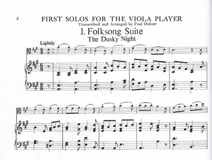 Doktor, Paul: First Solos for the Viola Player (viola & piano)