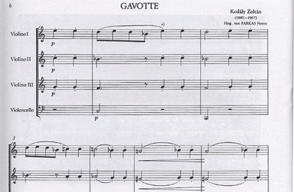Kodaly, Zoltan: Gavotte for 3 Violins & Cello