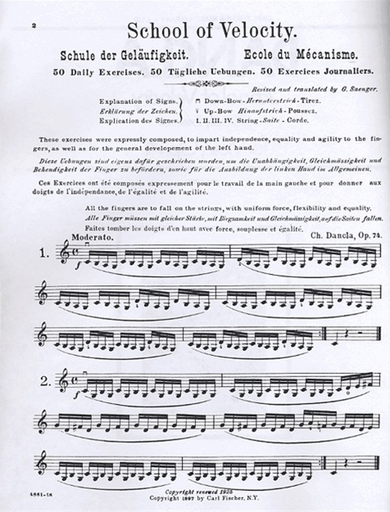 Dancla, Ch (Saenger): School of Velocity Op.74 (violin)