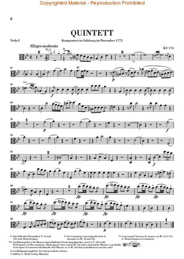 Mozart, W.A. (Seiffert/Herttrich, ed.): String Quintets Vol.1, urtext  (2 violins, 2 violas, and cello)