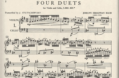 Bach, J.S.: Four Duets for (violin, cello) IMC