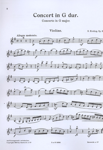 Rieding, O.: Concerto in G Op.34 (violin & piano)