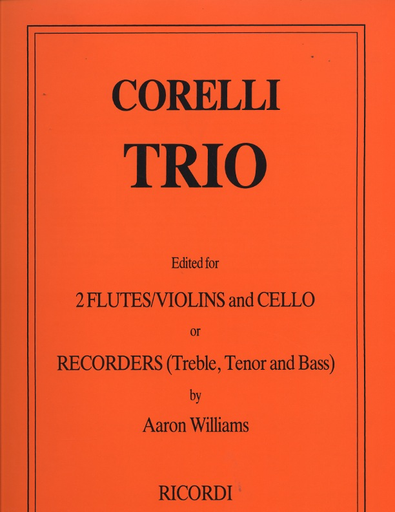 Corelli, A: Trio (2 Violins & Cello) score & parts