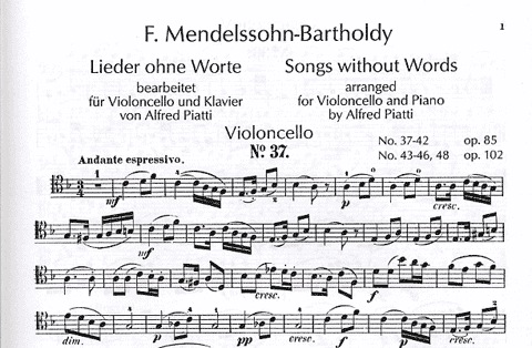 Mendelssohn, F.: Song Without Words Vol.4 (cello & piano)
