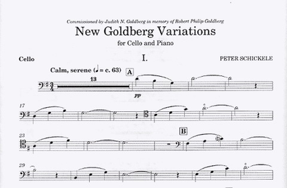 Schickele, Peter: New Goldberg Variations (cello & piano)