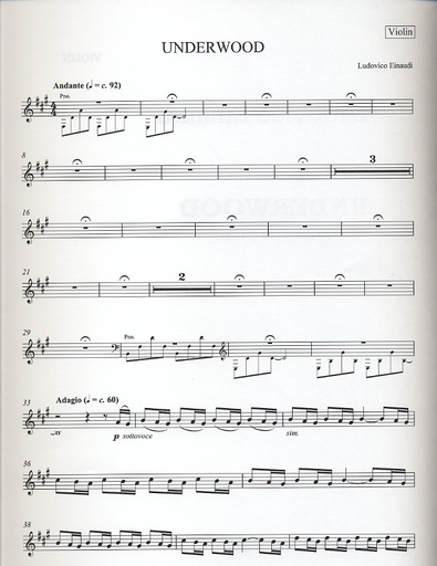 Einaudi, Ludovico: Underwood (violin & piano)