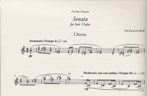 Maw, Nicholas: Sonata for Solo Violin