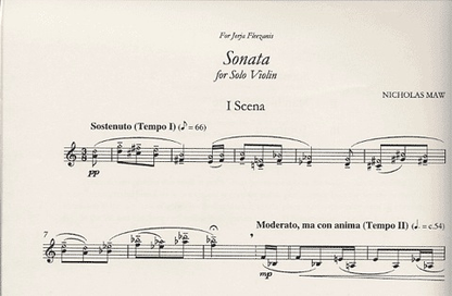 Maw, Nicholas: Sonata for Solo Violin