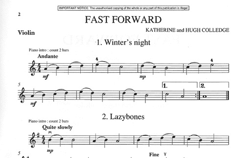 Colledge, K.: Fast Forward (violin & CD)