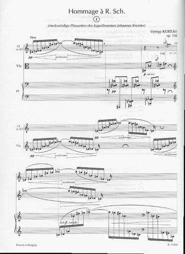 Kurtag, Gyorgy: Homage to R.Schumann Op.15 (clarinet, Viola, Piano)