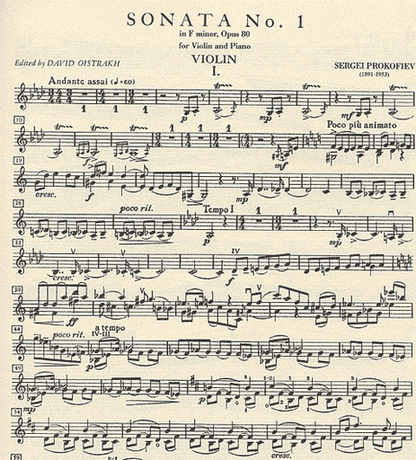 Prokofiev, Sergei (Oistrakh): Sonata No.1 in F minor Op.80 (Violin & Piano)