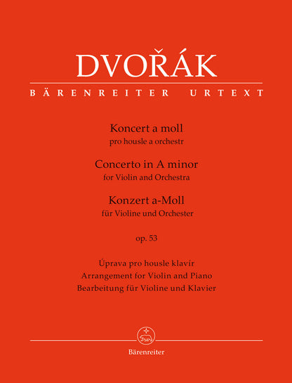 Dvorak (Cividini): Concerto in A minor, Op.53 - URTEXT (violin & piano) Barenreiter