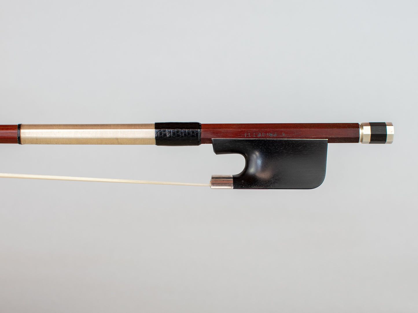 Andrea PROIETTI round Pernambuco cello bow, silver mounted, personal model, 81.4 g, ITALY