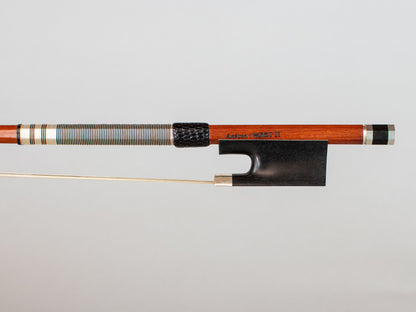 Andrea PROIETTI round Pernambuco violin bow, silver mounted, F.X. Tourte model, 60.7 g, ITALY