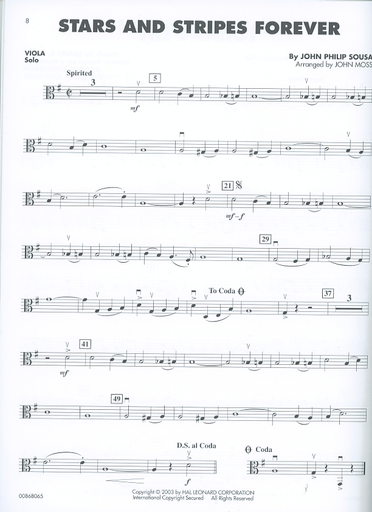 Moss, John: Patriotic Favorites Solos & String Orchestra Arrangements (viola)