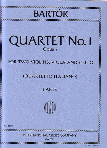 Bartok, Bela: String Quartet No. 1 Op. 7 (set of parts)