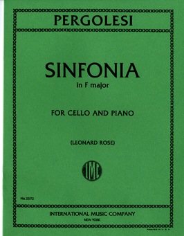 Pergolesi, G.B.: Sinfonia in F major (cello & piano)