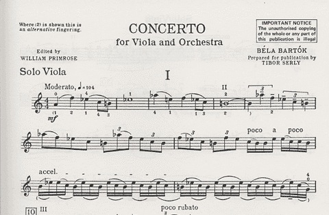 Bartok (Serly): Viola Concerto, Op.Posth. (viola & piano reduction) Boosey & Hawkes