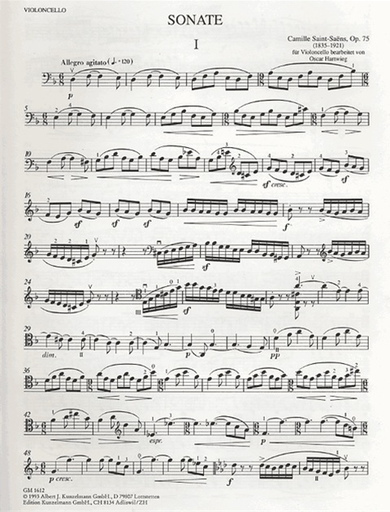 Saint-Saens, C.: Cello Sonata-after the Violin Sonata Op. 75 (cello & piano)