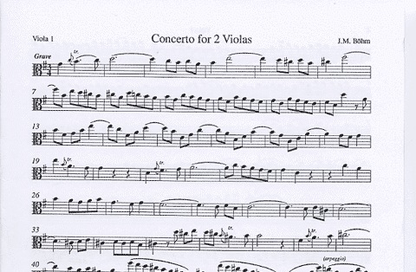 Bohm, J.M.: Concerto in G Major (2 violas/piano/cello optional)